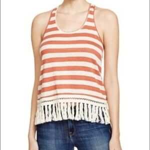 SCOTCH & Soda Paradise Cove Linen Fringe Tank EUC